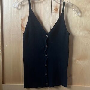 Black Button-Down Women's Sweater Top